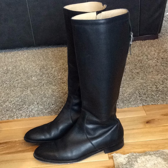 black italian leather boots